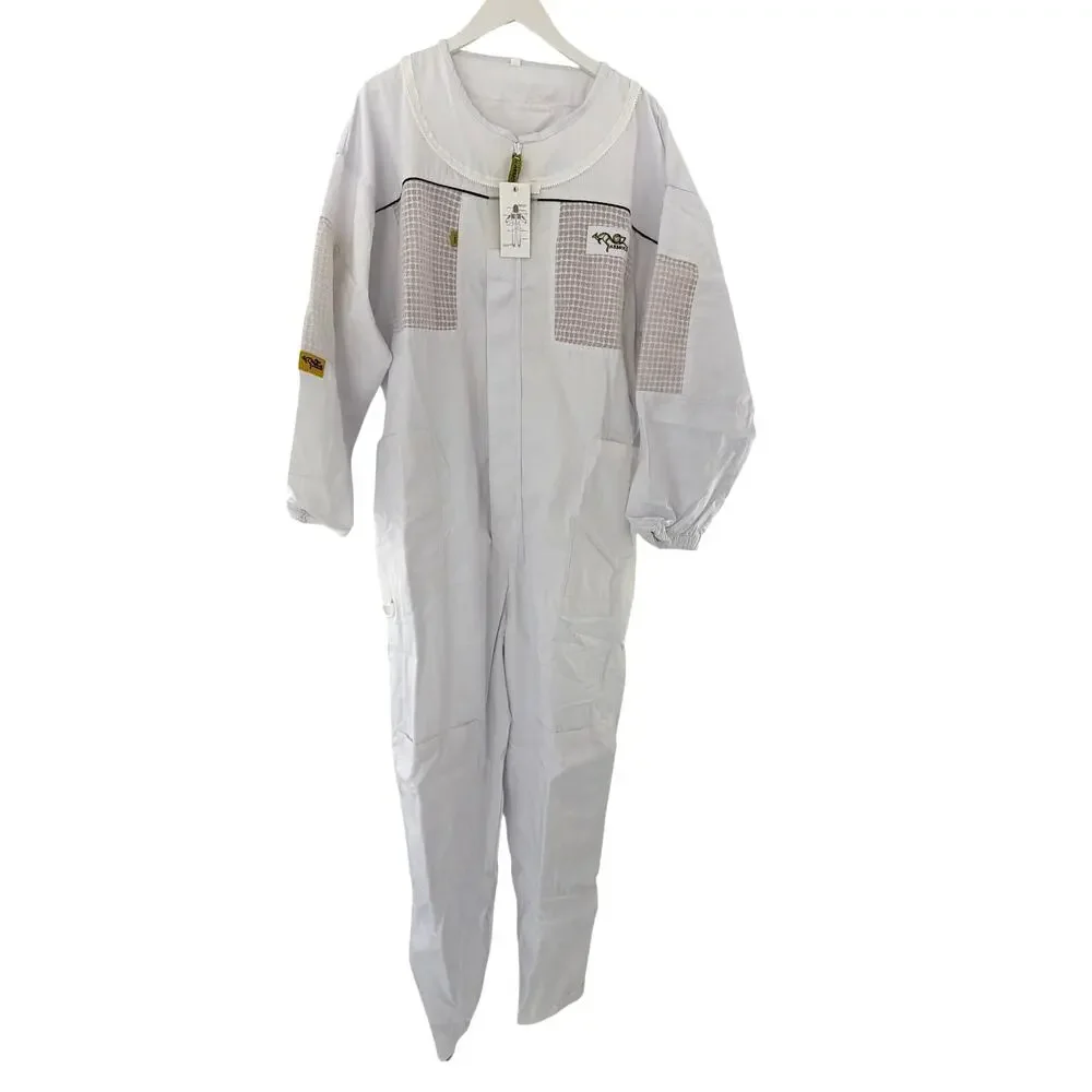 OZ ARMOUR Poly Cotton Semi Ventilated Beekeeping Suit White Size L
